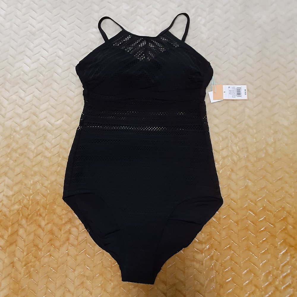 Women's 1 Piece Black Swimsuit/Kona Sol Small NWT-$39.99.